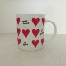 RED HEARTS COFFEE MUG CUP VALENTINE'S DAY GIFT
