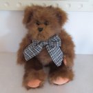 BEARINGTON TEDDY BEAR BABY BRAD TOYS PLUSH ANIMAL BROWN FAUX FUR  STUFFED TOY BLUE PLAID BOW