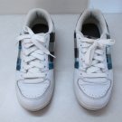 ROXY WOMEN'S SIZE 8  1/2 SHOES TURQUOISE BLACK PLAID WHITE LEATHER ALHLETIC SNEAKERS LACE UP