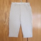LEE WOMEN'S SIZE 12 CAPRIS TAN IVORY VERTICAL STRIPE AT THE WAIST CROPPED PANTS COASTAL LEE WOMEN'S SIZE 12 CAPRIS TAN IVORY VERTICAL STRIPE AT THE WAIST CROPPED PANTS COASTAL