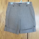 BASIC EDITIONS WOMEN'S SIZE 10 SHORTS BROWN TWEED TROUSER GOLF STYLE SPRING