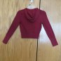NO BOUNDARIES JUNIOR'S SIZE M (7 / 9) JACKET CRANBERRY ATHLETIC EXERCISE RUNNING HOODIE ZIP FRONT