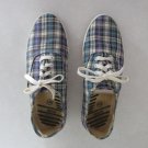 COASTER'S WOMEN'S SIZE 9  1/2 SHOES PURPLE, TURQUOISE PLAID ATHLETIC SNEAKERS LACE UP