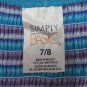 SIMPLY BASIC GIRL'S SIZE 7 / 8 TOP TURQUOISE PURPLE SMOCKED RUFFLE CAMI TANK NWT