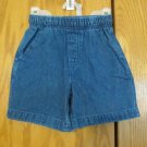 BASIC EDITIONS BOYS SIZE 4 / 5 SHORTS BLUE DENIM STONE WASHED ELASTIC WAIST DRAWSTRING GIRL'S