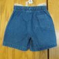 BASIC EDITIONS BOYS SIZE 4 / 5 SHORTS BLUE DENIM STONE WASHED ELASTIC WAIST DRAWSTRING GIRL'S