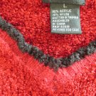 ONE STEP UP WOMEN'S JUNIOR'S SIZE L SWEATER RED with BLACK ACCENTS V - NECK NECK LS