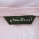 EDDIE BAUER WOMEN'S SIZE S T - SHIRT PINK V - NECK KNIT TOP LONG SLEEVES 100% COTTON