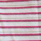FADED GLORY GIRL'S SIZE XL (14 / 16) T - SHIRT PINK GOLD METALLIC STRIPE ROUND NECK TOP LONG SLEEVES