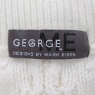 GEORGE ME MARK EISEN WOMEN'S SIZE XS (0 / 2) SWEATER IVORY CABLE KNIT TURTLE NECK SLEEVELESS VEST