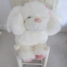 WHITE RABBIT FAUX FUR BUNNY PINK ACCENTS STUFFED TOY PLUSH ANIMAL WHITE RABBIT FAUX FUR BUNNY PINK ACCENTS STUFFED TOY PLUSH ANIMAL