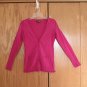 EXPRESS DESIGN WOMEN'S SIZE S SWEATER DARK PINK SILK CARDIGAN BARBIE