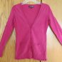 EXPRESS DESIGN WOMEN'S SIZE S SWEATER DARK PINK SILK CARDIGAN BARBIE