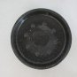 BLACK SPECKELED ENAMELWARE 9 inch ROUND LID VINTAGE FARMHOUSE COUNTRY DECOR