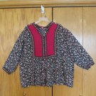 WOMAN WITHIN WOMEN'S SIZE 5XL (38 / 40) TOP BLACK FUCHSIA PINK FLOWERS BUTTON DOWN LS WOMAN WITHIN WOMEN'S SIZE 5XL (38 / 40) TOP BLACK FUCHSIA PINK FLOWERS BUTTON DOWN LS
