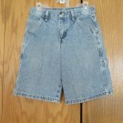 WRANGLER BOY'S SIZE 8 JEANS SHORTS MED BLUE STONE WASHED DENIM HERO CARPENTER USA MADE