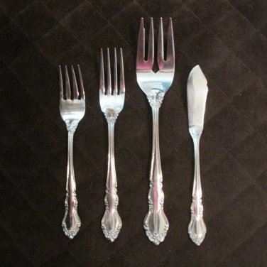 REED & BARTON REBACRAFT STAINLESS FLATWARE FLAMBEAU SET of 4 SILVERWARE REPLACEMENT or CHOICE