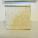 IVORY METAL CONTAINER HEART EMBOSSED SQUARE BOX SHABBY CHIC FRENCH COUNTRY IVORY METAL CONTAINER HEART EMBOSSED SQUARE BOX SHABBY CHIC FRENCH COUNTRY