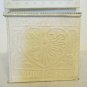 IVORY METAL CONTAINER HEART EMBOSSED SQUARE BOX SHABBY CHIC FRENCH COUNTRY