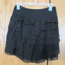 EXPRESS WOMEN'S JUNIOR'S SIZE 00 SKIRT BLACK RUFFLE TIERED BALLETCORE CREPE DE CHINE EXPRESS WOMEN'S JUNIOR'S SIZE 00 SKIRT BLACK RUFFLE TIERED BALLETCORE CREPE DE CHINE