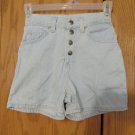 RIVETED LEE GIRL'S SIZE 12 SLIM SHORTS JEANS LT BLUE STONE WASHED SNAP FLY USA MADE