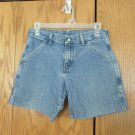 WRANGLER BOY'S SIZE 10 - 12 JEANS SHORTS MED BLUE STONE WASHED DENIM CARPENTER CUTOFFS MODIFIED