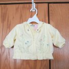 BABY HEADQUARTERS GIRLS SIZE 6 / 9 mo. JACKET YELLOW EMBROIDERED FLOWERS HOODIE BABY HEADQUARTERS GIRLS SIZE 6 / 9 mo. JACKET YELLOW EMBROIDERED FLOWERS HOODIE