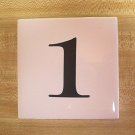 White Ceramic Accent Tile with the Number 1 -  4 ¼” x 4 ¼” - New