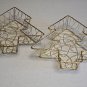 2 Gold Tone Metal  Christmas Tree Baskets - New