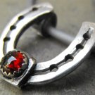 Garnet Horseshoe Pendant January Birthstone