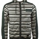 Mens Designer Jack & Jones Soho Zip Hood Sweater Hoody in White & Grey Stripe - size Med