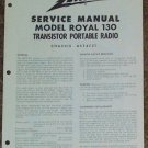 Zenith Service Manual Model Royal 130 Radio Vintage