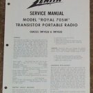 Zenith Service Manual Model Royal 705M Radio Vintage