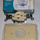 Leviton Single Flush Receptacle w/Cover Ivory 20amp 125
