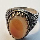 Agate Stone 925s Silver Signet Ring