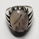 Agate Stone Men's Sterling Silver 925 Ring