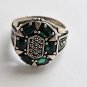 Green Zircon Stone Men's Sterling Silver Ring