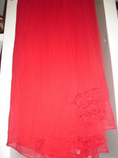 Red chiffon scarf