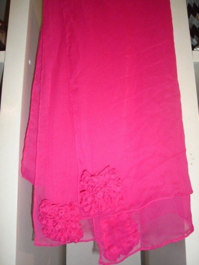 Pink chiffon scarf