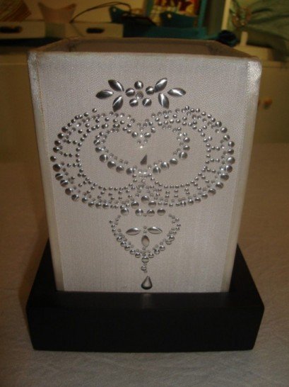 Plain silk lantern with hot fix motif