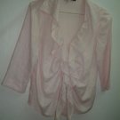 Light pink ruffled linen blouse