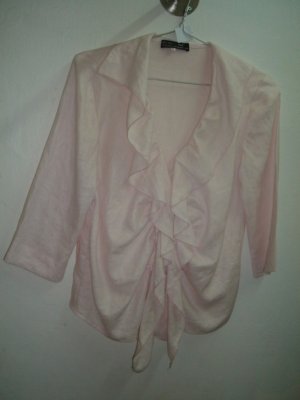 Light pink ruffled linen blouse