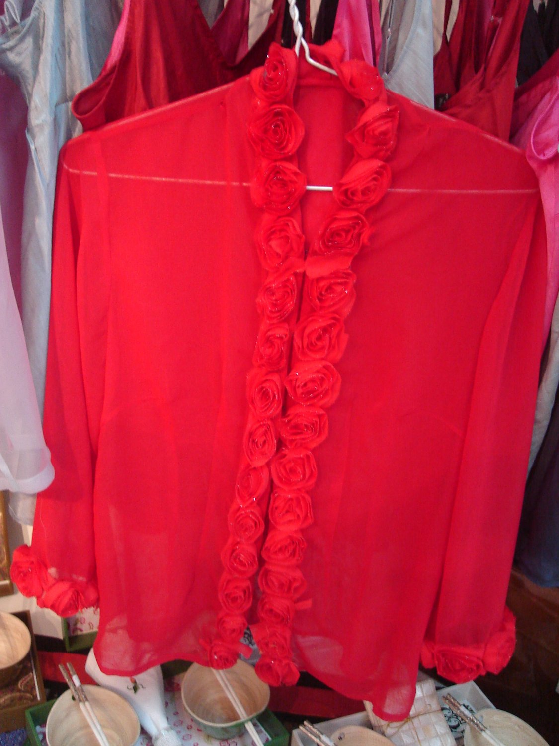 Red roses blouse
