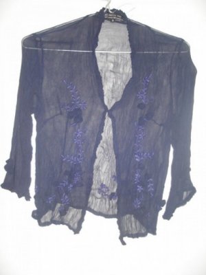 Navy chiffon blouse