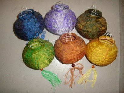 Small lantern in silk