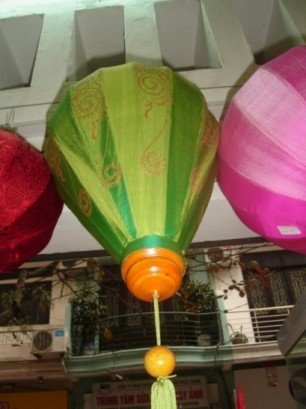Silk lantern with hand drawing (40cm dimention)