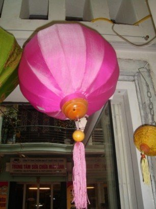 Pink silk lantern (40 cm dimension)