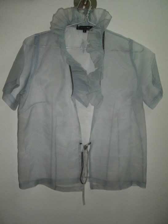 Light grey pleated blouse