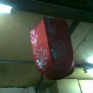Silk lamp with hand drawing