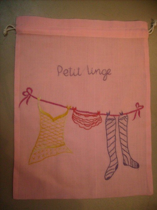 Lingerie bag in cotton